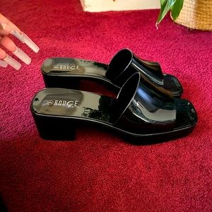 Black Jelly heeled sandals